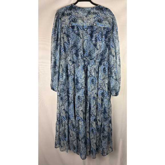 NEW Joie Maxi Dress Size XXL Blue Green Parisian Paisley Tiered - Picture 3 of 8